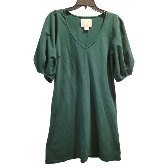 Velvet by Graham and Spencer for Anthropologie Front-Seamed Green Dress Small - Picture 3 of 7
